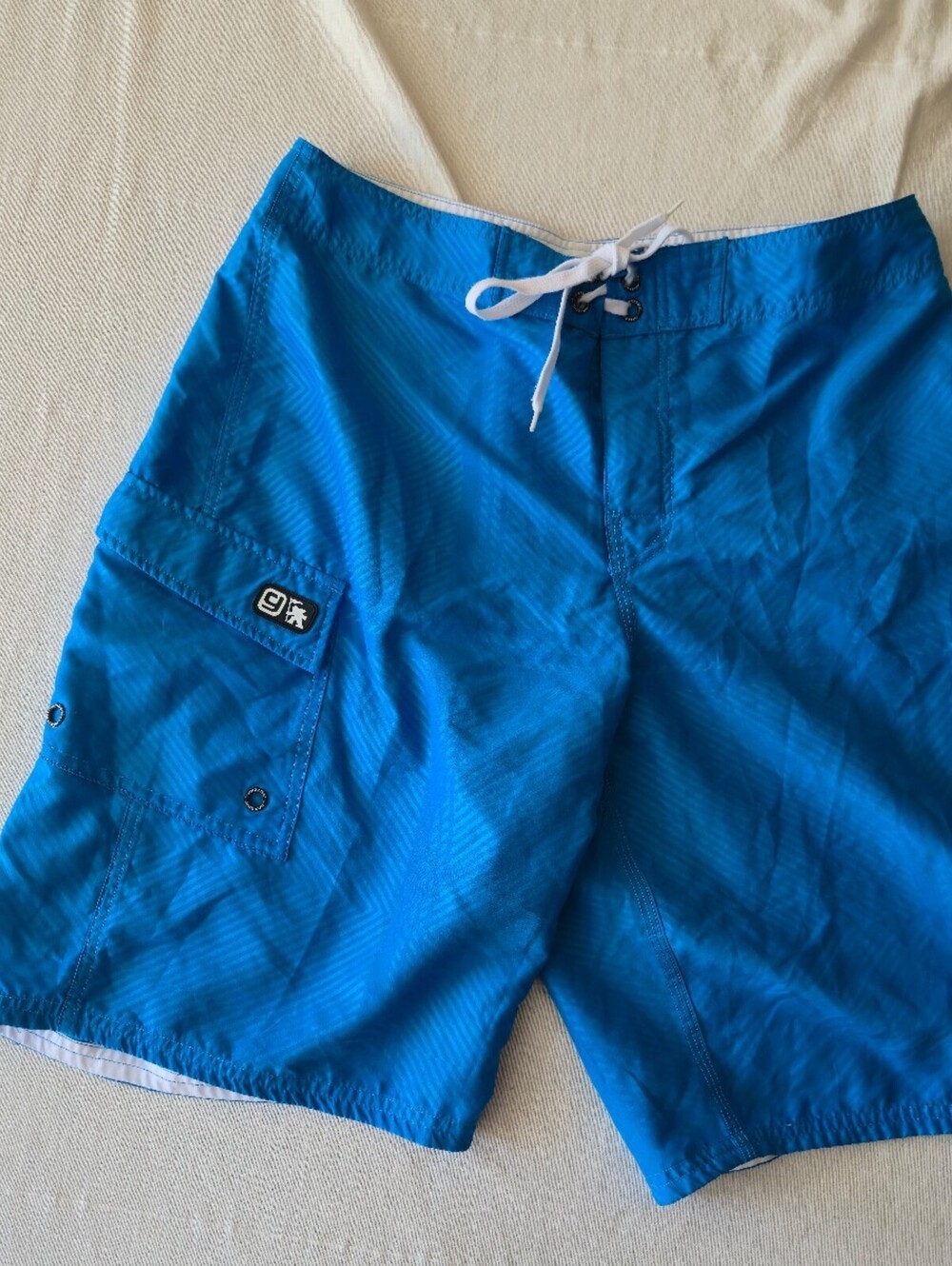 Vintage Y2k Gotcha Blue Men's Board Shorts Size 32 Polyester Swim Trunks